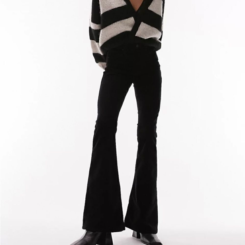 Top shop, Jamie flare, black corduroy jeans